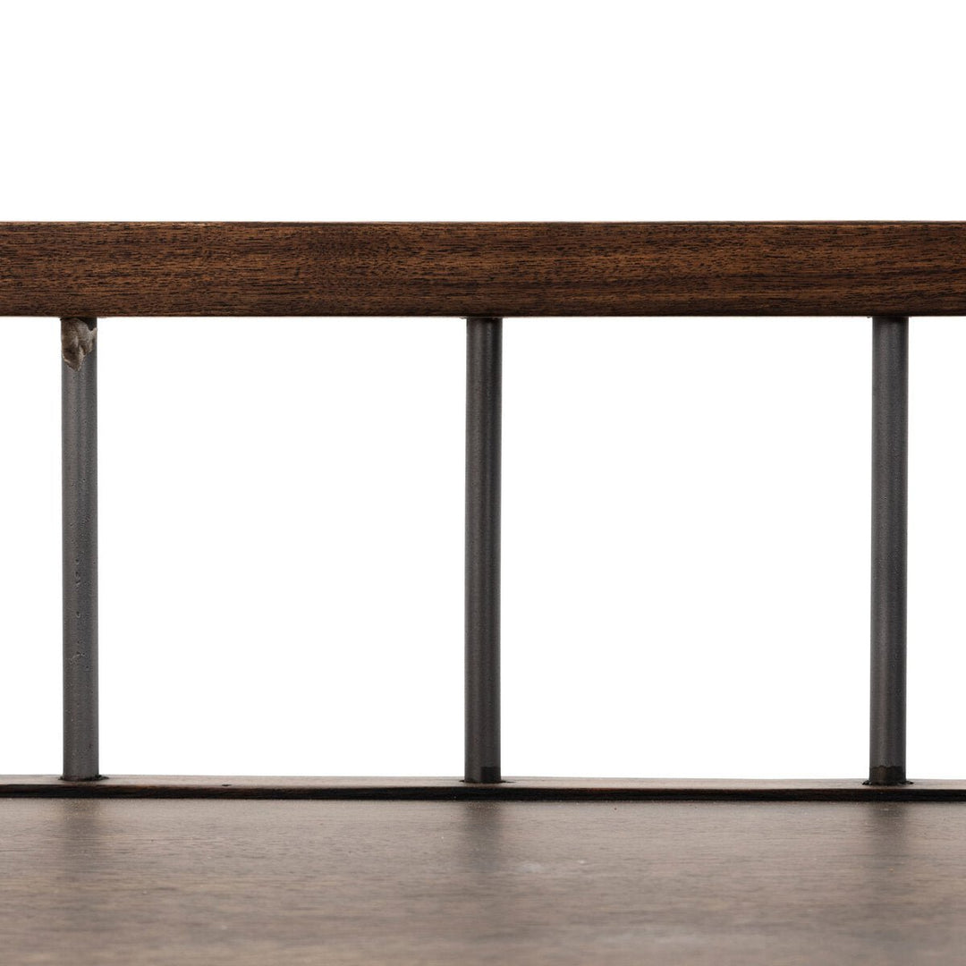 Howard Bench in Pecan sixth detail view - Whats New Furniture Portland OR