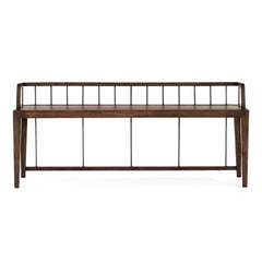 Howard Bench in Pecan front studio view - Whats New Furniture Portland OR