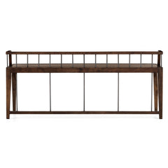 Howard Bench in Pecan detail view - Whats New Furniture Portland OR