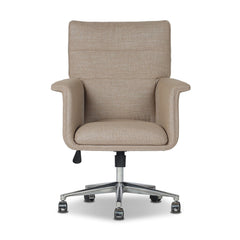 Humphrey Desk Chair in Crypton Nomad Taupe front studio view - Whats New Furniture Portland OR