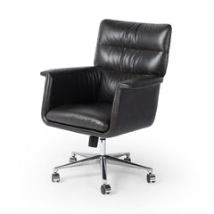 Humphrey Desk Chair in Sonoma Black three-quarter view - Whats New Furniture Portland OR