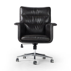 Humphrey Desk Chair in Sonoma Black front studio view - Whats New Furniture Portland OR