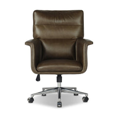 Humphrey Desk Chair in Sonoma Olive front studio view - Whats New Furniture Portland OR