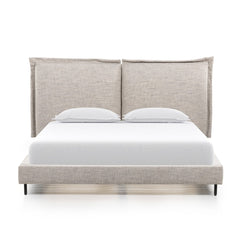 Inwood King Bed Frame in Merino Porcelain front studio view - Whats New Furniture Portland OR