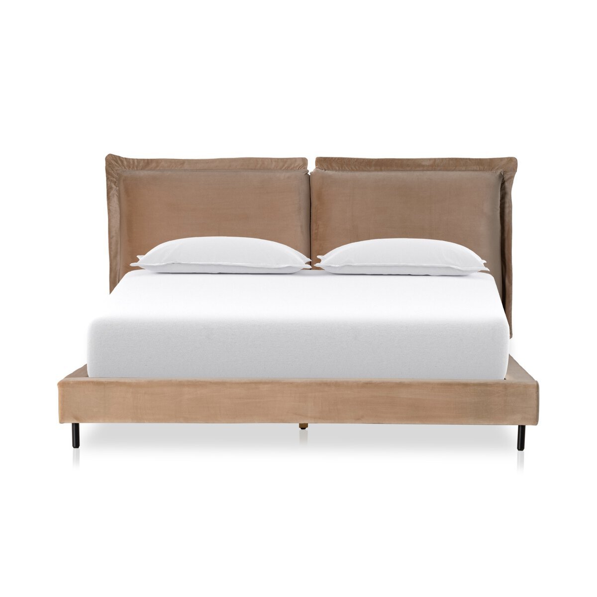 Inwood King Bed Frame in Surrey Taupe - king upholstered bed by Four Hands - Whats New Furniture Portland OR