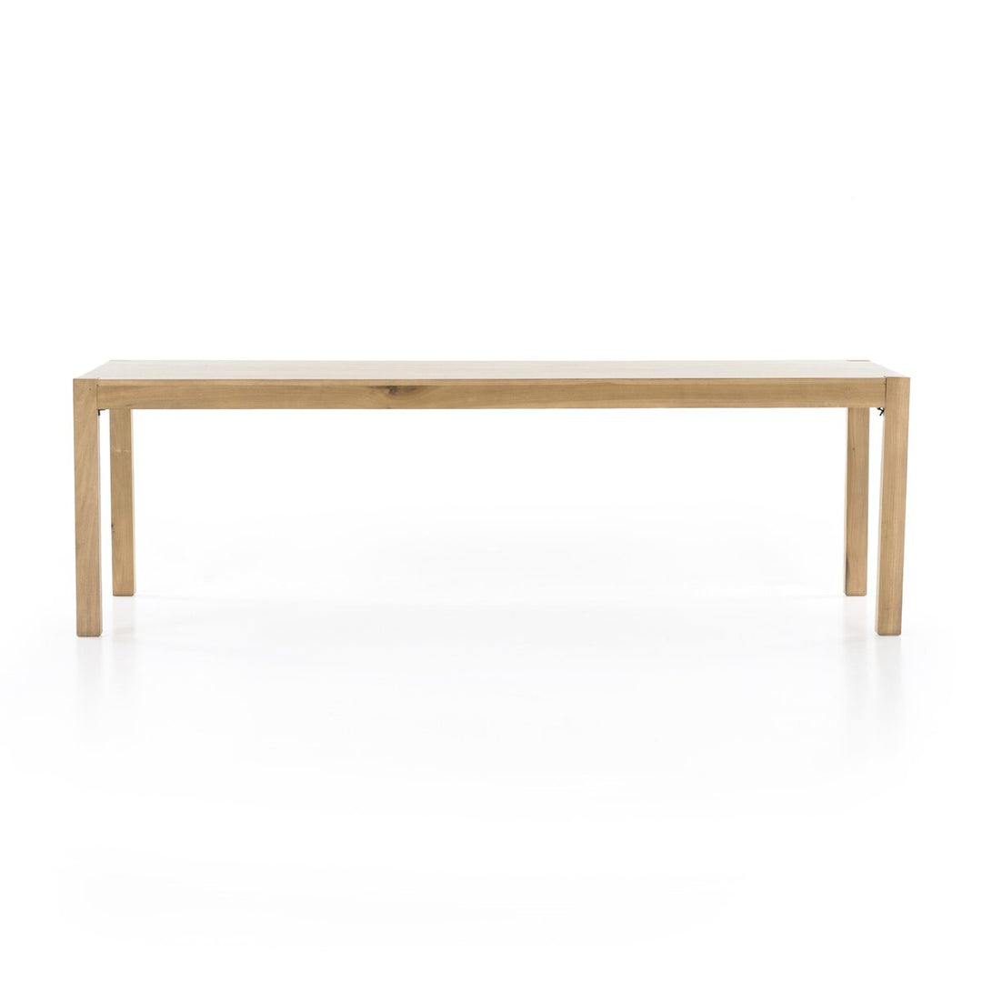 Isador Dining Table in Dry Wash Poplar (96.00"w x 42.00"d x 30.00"h) front studio view - Whats New Furniture Portland OR