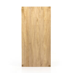 Isador Dining Table in Dry Wash Poplar corner joinery detail view - Whats New Furniture Portland OR