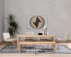 Isador Dining Table in Dry Wash Poplar back studio view - Whats New Furniture Portland OR