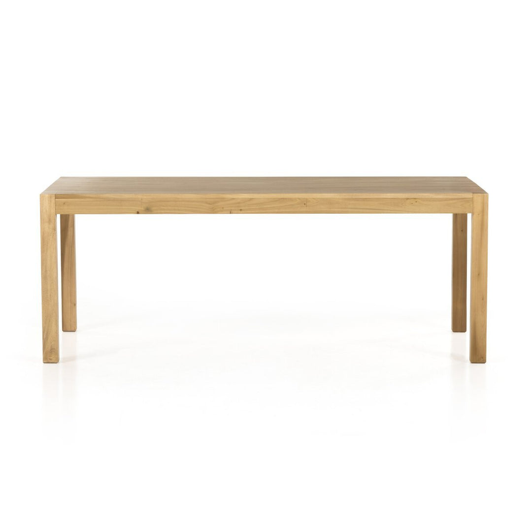 Isador Dining Table in Dry Wash Poplar front studio view - Whats New Furniture Portland OR