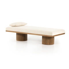Jakobi Chaise in Thames Cream three-quarter studio view - Whats New Furniture Portland OR