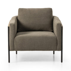 Jayda Chair in Broadway Olive front studio view - Whats New Furniture Portland OR
