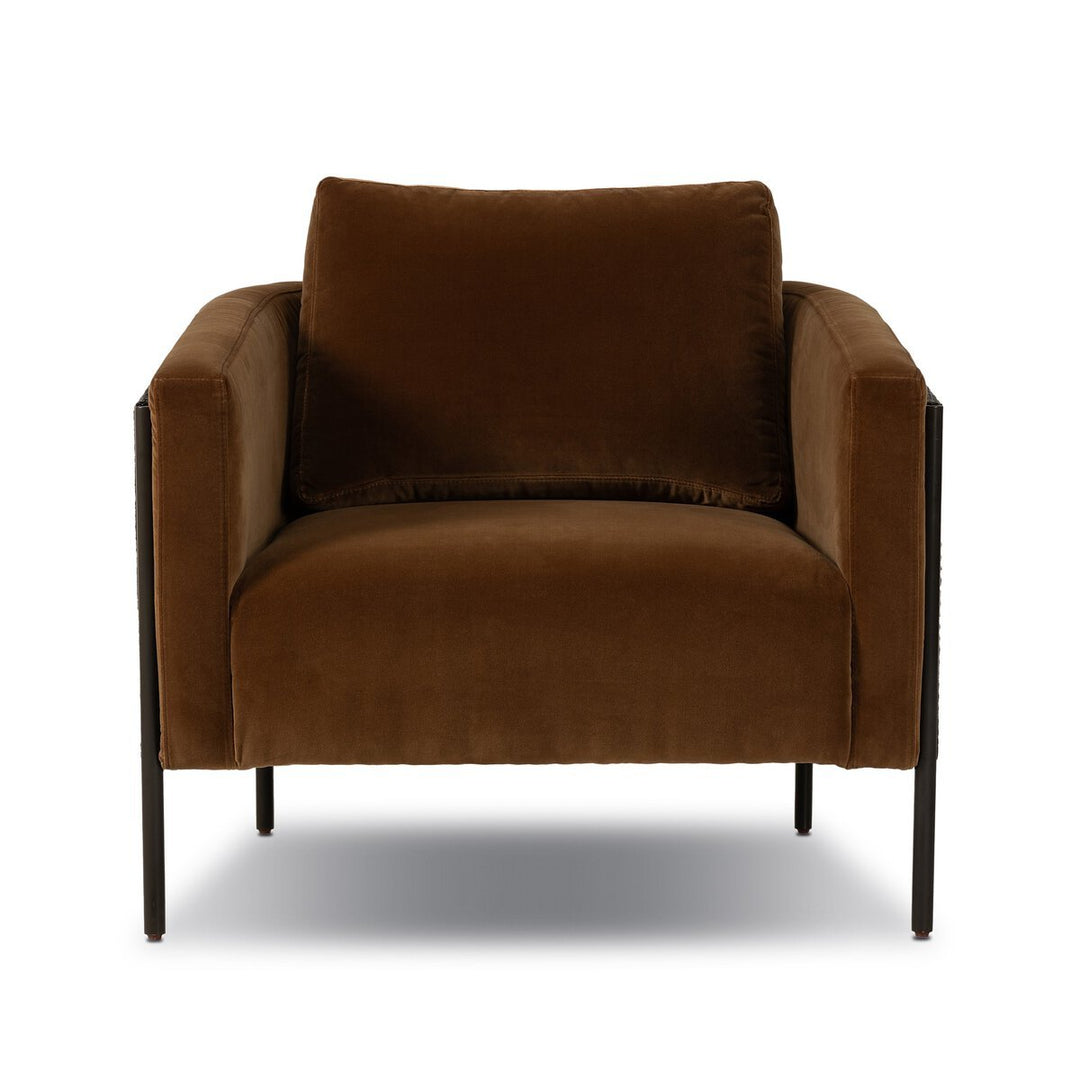 Jayda Chair in Surrey Ochre front studio view - Whats New Furniture Portland OR