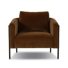 Jayda Chair in Surrey Ochre front studio view - Whats New Furniture Portland OR