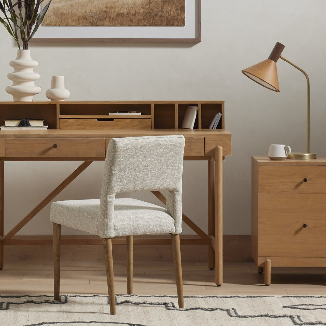 Joseph Dining Chair in Light Camel detail view - Whats New Furniture Portland OR