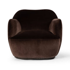 Julius Swivel Chair in Surrey Cocoa front studio view - Whats New Furniture Portland OR