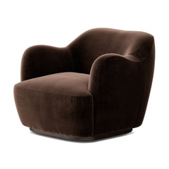 Julius Swivel Chair in Surrey Cocoa three-quarter view - Whats New Furniture Portland OR