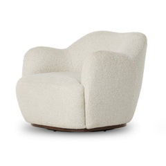 Julius Swivel Chair in Sheldon Ivory three-quarter view - Whats New Furniture Portland OR