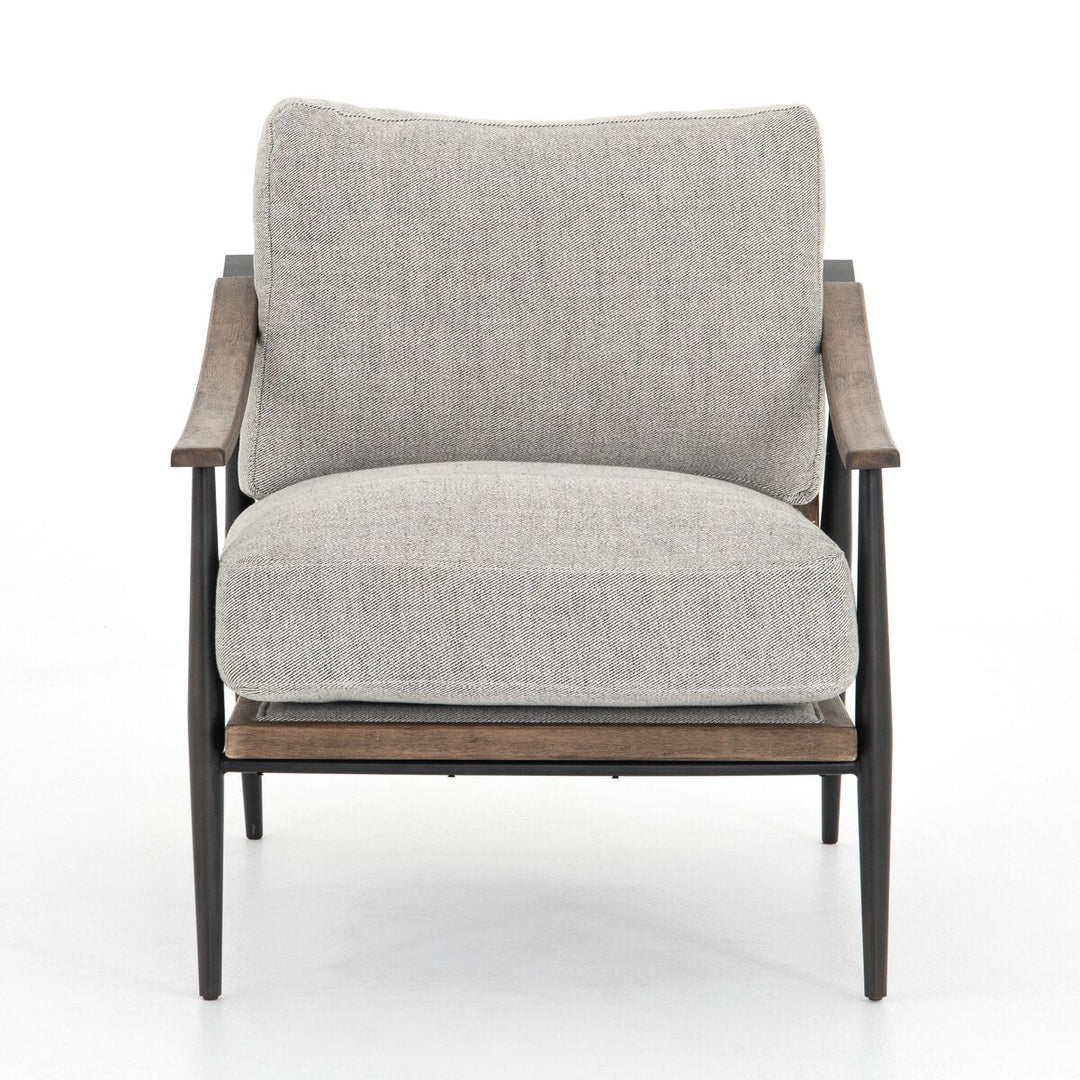 Kennedy Chair in Gabardine Grey front studio view - Whats New Furniture Portland OR
