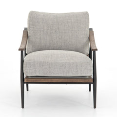 Kennedy Chair in Gabardine Grey front studio view - Whats New Furniture Portland OR