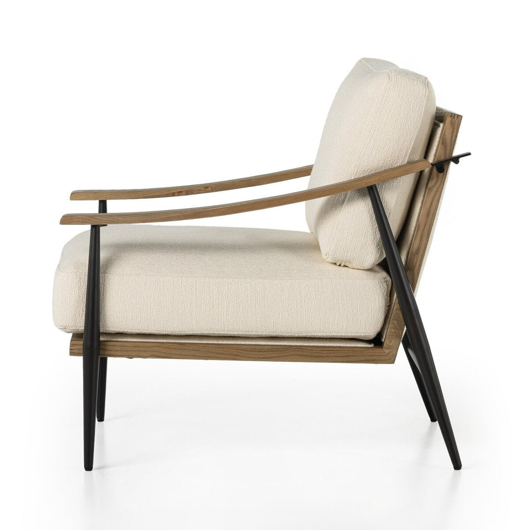 Kennedy Chair in Kerbey Ivory side view - Whats New Furniture Portland OR