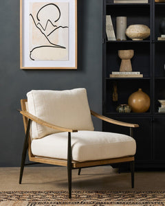 Kennedy Chair in Kerbey Ivory back view - Whats New Furniture Portland OR