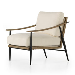 Kennedy Chair in Kerbey Ivory detail view of seat cushion - Whats New Furniture Portland OR