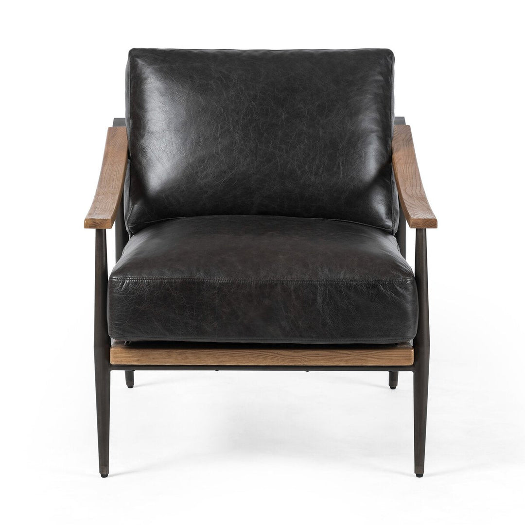 Kennedy Chair in Sonoma Black front studio view - Whats New Furniture Portland OR