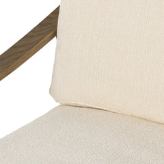 Kennedy Chair in Kerbey Ivory lifestyle view styled beside a sofa - Whats New Furniture Portland OR