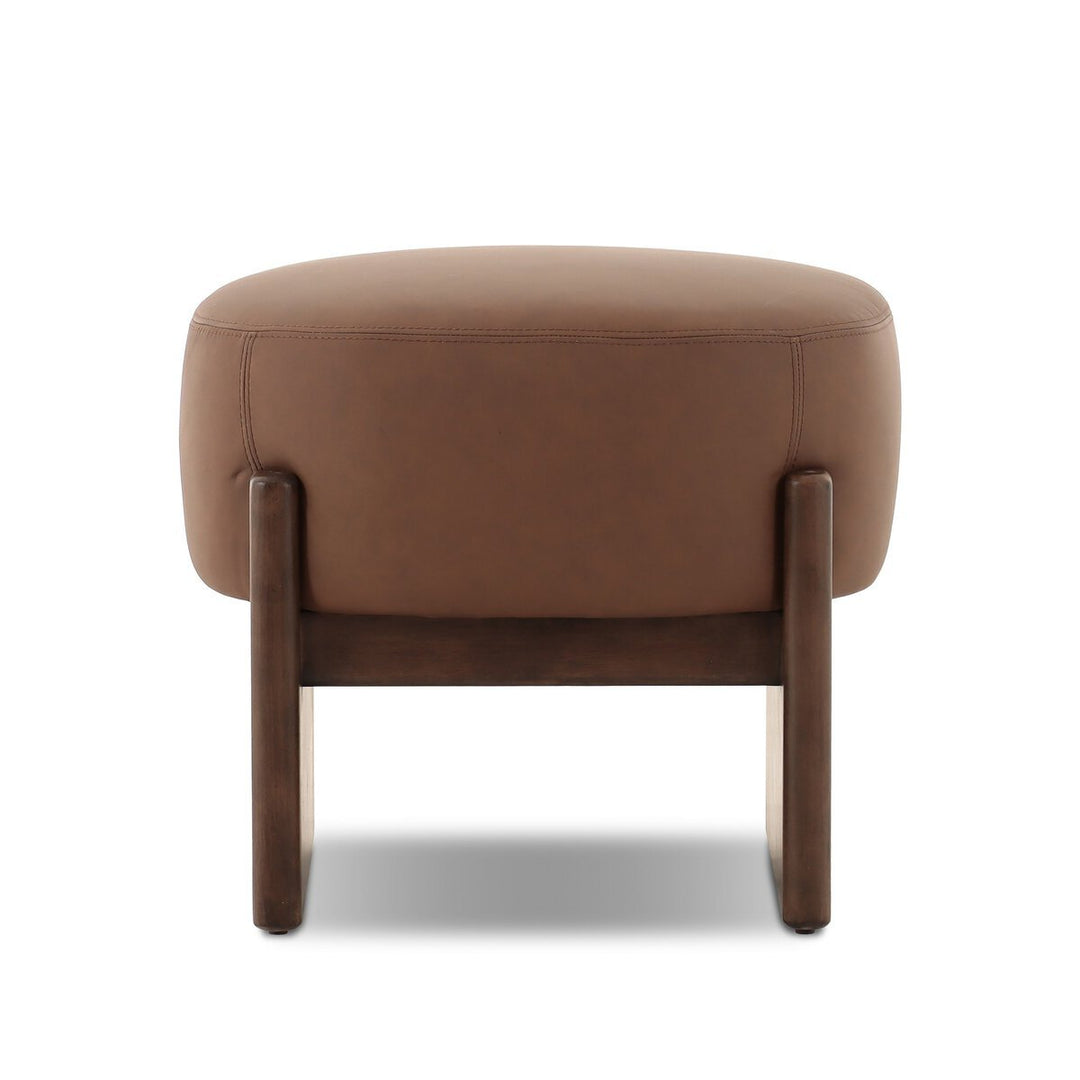 Kirby Accent Stool in Maestro Cigar front studio view - Whats New Furniture Portland OR