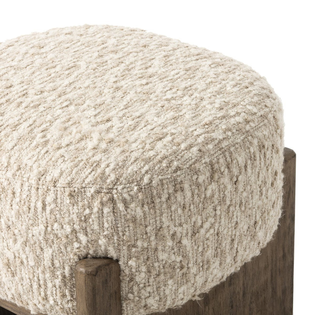 Kirby Accent Stool in Solema Cream detail view - Whats New Furniture Portland OR