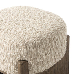 Kirby Accent Stool in Solema Cream detail view - Whats New Furniture Portland OR