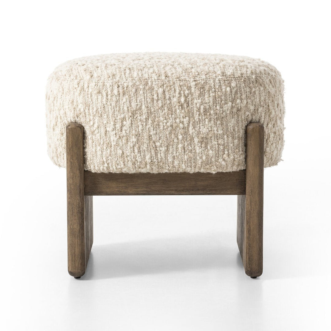 Kirby Accent Stool in Solema Cream front studio view - Whats New Furniture Portland OR