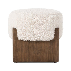 Kirby Accent Stool in Andes Natural side view - Whats New Furniture Portland OR