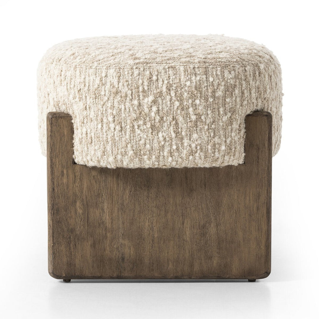Kirby Accent Stool in Solema Cream side view - Whats New Furniture Portland OR