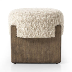 Kirby Accent Stool in Solema Cream side view - Whats New Furniture Portland OR