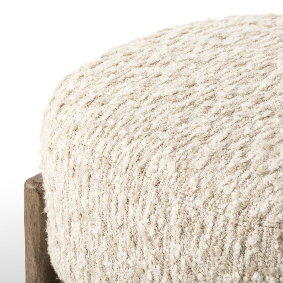 Kirby Accent Stool in Solema Cream detail view - Whats New Furniture Portland OR