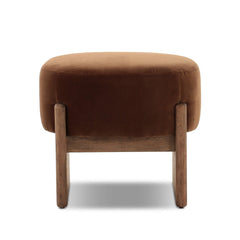 Kirby Accent Stool in Surrey Ochre front studio view - Whats New Furniture Portland OR