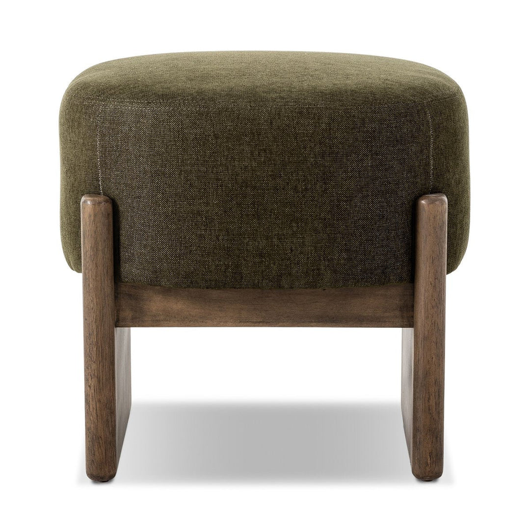 Kirby Accent Stool in Sutton Olive front studio view - Whats New Furniture Portland OR