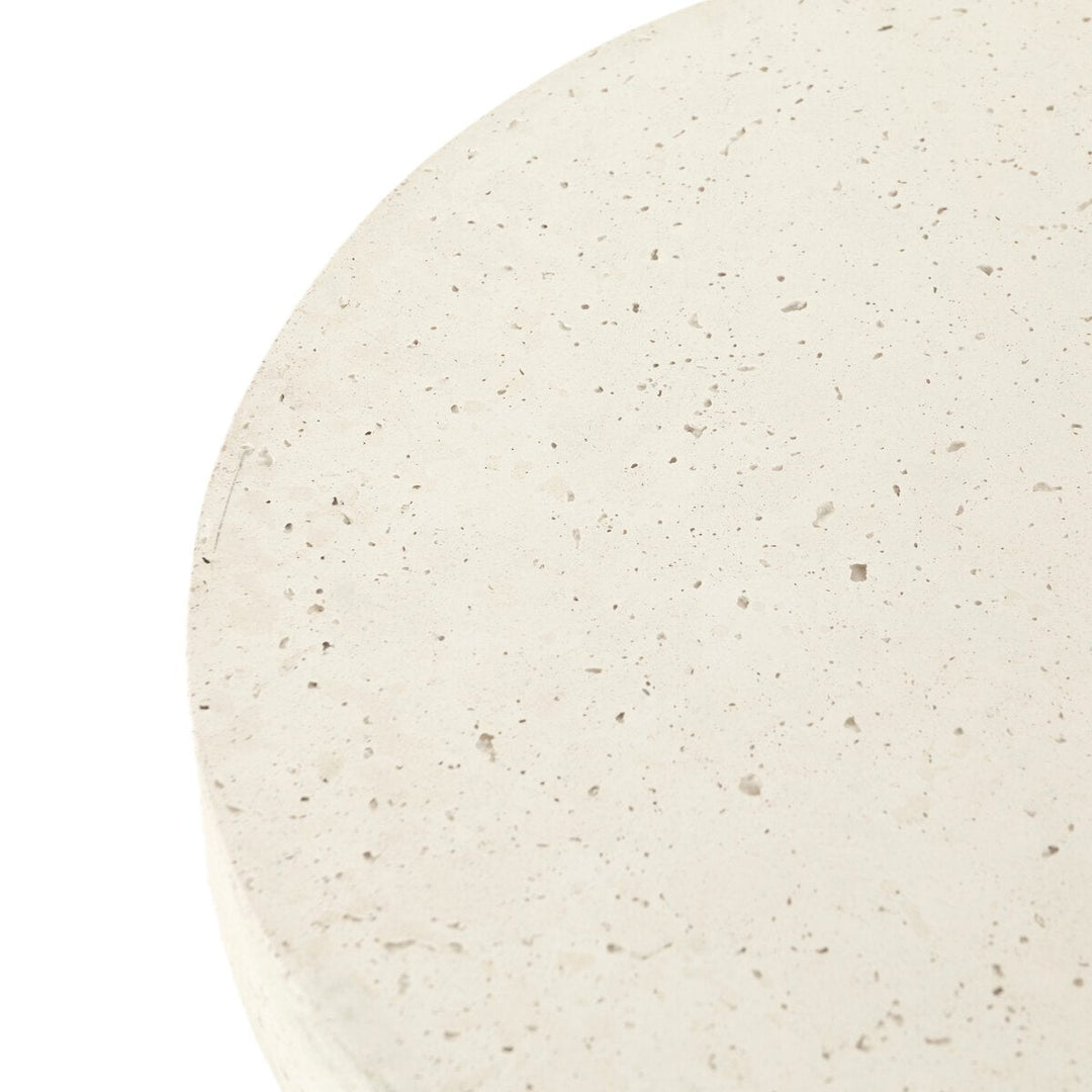 Koda Outdoor End Table in Textured White third detail view - Whats New Furniture Portland OR