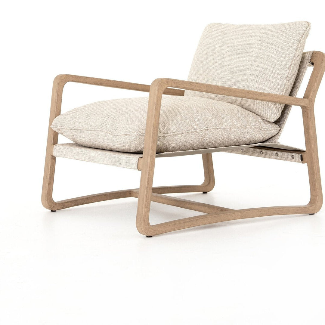 Lane Outdoor Chair in Faye Sand detail view - Whats New Furniture Portland OR