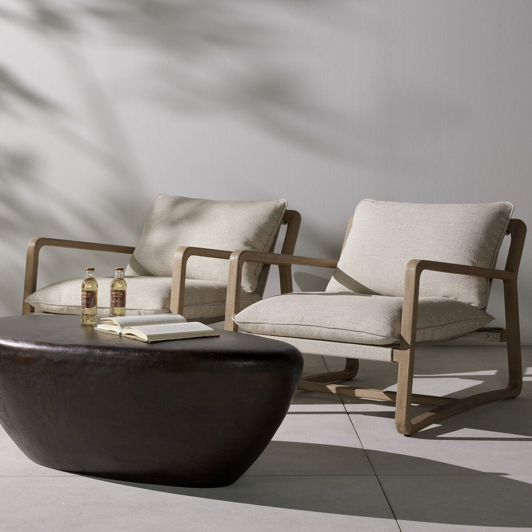 Lane Outdoor Chair in Faye Sand back view - Whats New Furniture Portland OR