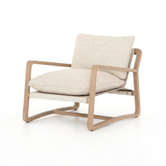 Lane Outdoor Chair in Faye Sand three-quarter view - Whats New Furniture Portland OR