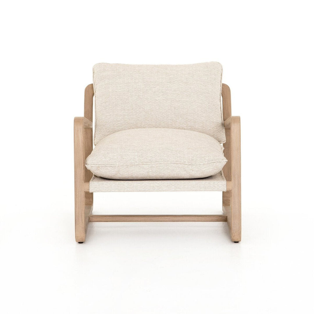 Lane Outdoor Chair in Faye Sand front studio view - Whats New Furniture Portland OR