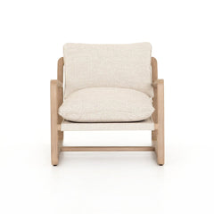 Lane Outdoor Chair in Faye Sand front studio view - Whats New Furniture Portland OR