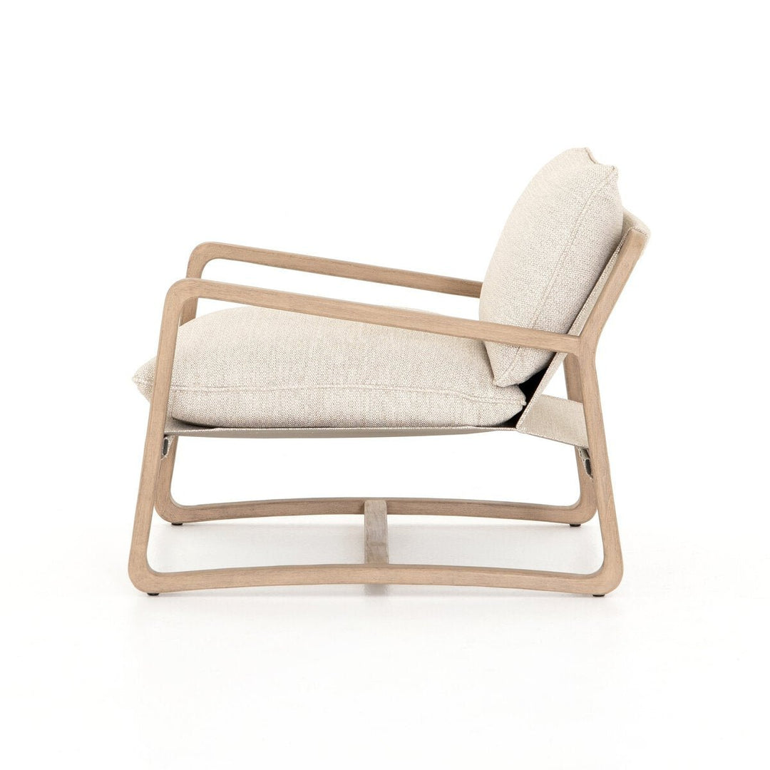 Lane Outdoor Chair in Faye Sand side view - Whats New Furniture Portland OR