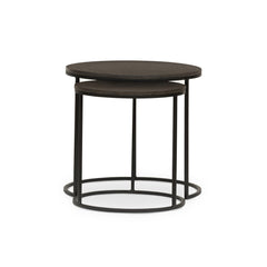 Lavastone Nesting Tables Black Lavastone - End Table by Four Hands - What&