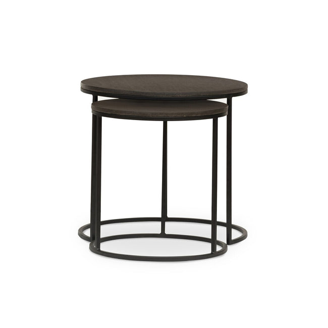 Lavastone Nesting Tables Black Lavastone - End Table by Four Hands - What's New Furniture Portland