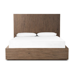 Leo Bed in Rustic Grey front studio view - Whats New Furniture Portland OR
