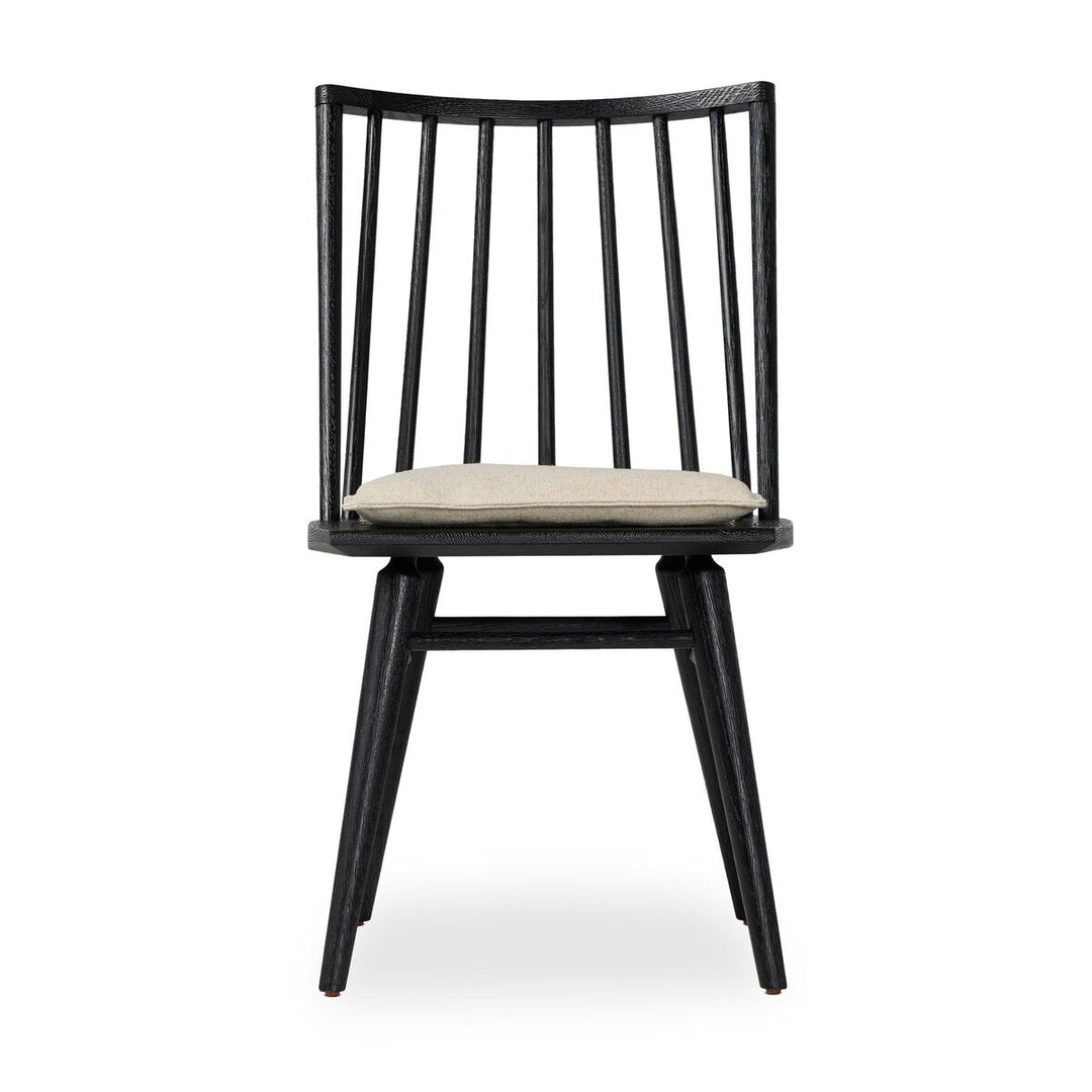 Lewis Windsor Chair in Black Oak / Antwerp Natural front studio view - Whats New Furniture Portland OR