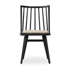 Lewis Windsor Chair in Black Oak / Antwerp Natural front studio view - Whats New Furniture Portland OR